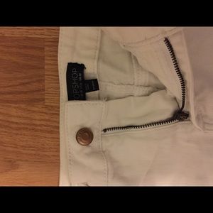 Top shop white jean skits
